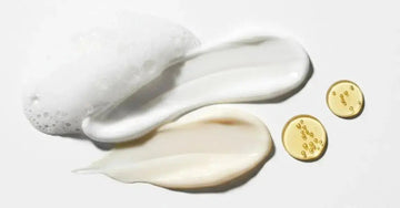 A photo of many different textures of skincare product swatches