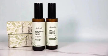 A photo of Simple Body's Exfoliate and Glow Botanical Skin Tonic and Clean Sweep Toner 