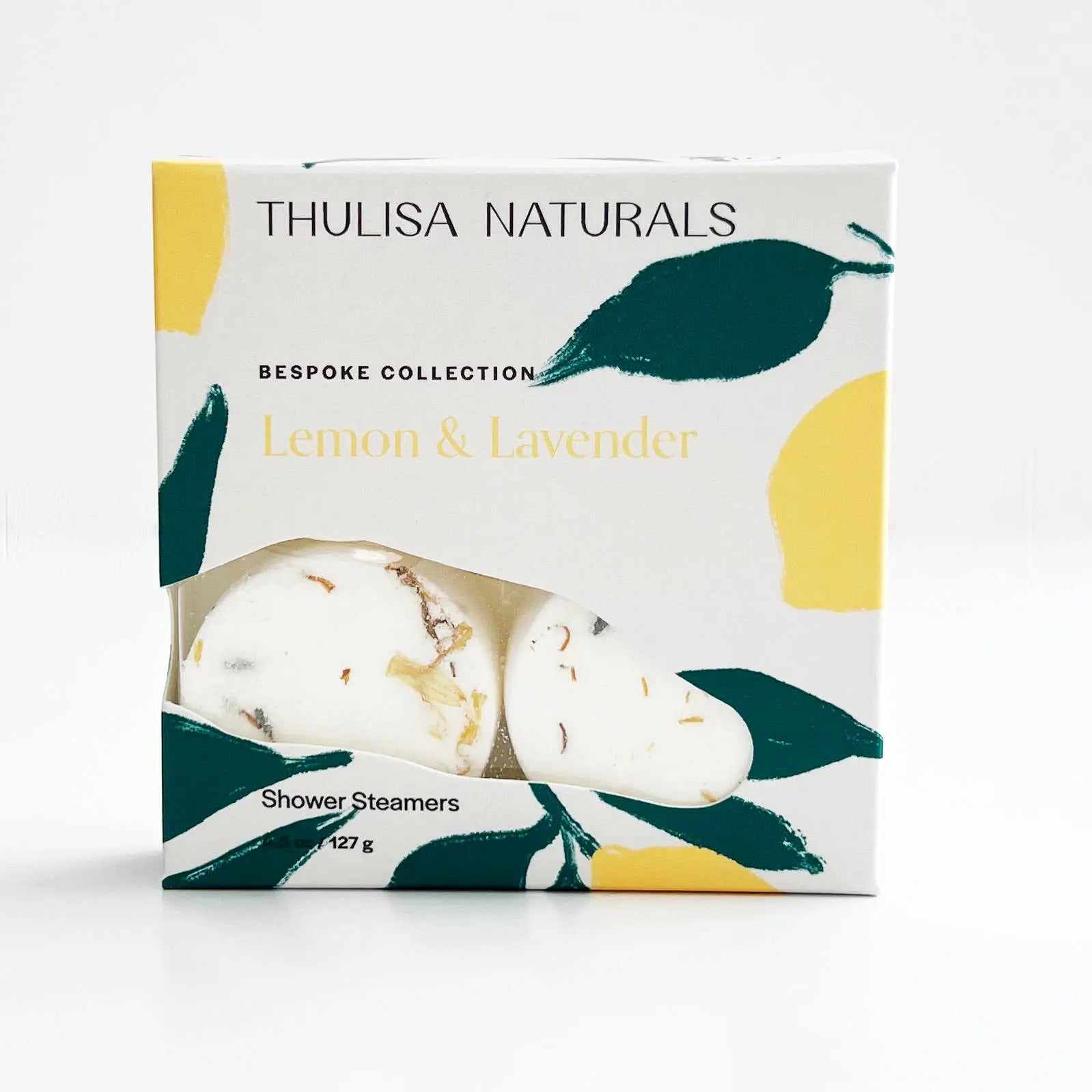 Box of Thulisa Naturals Lemon & Lavender shower steamers on a white background