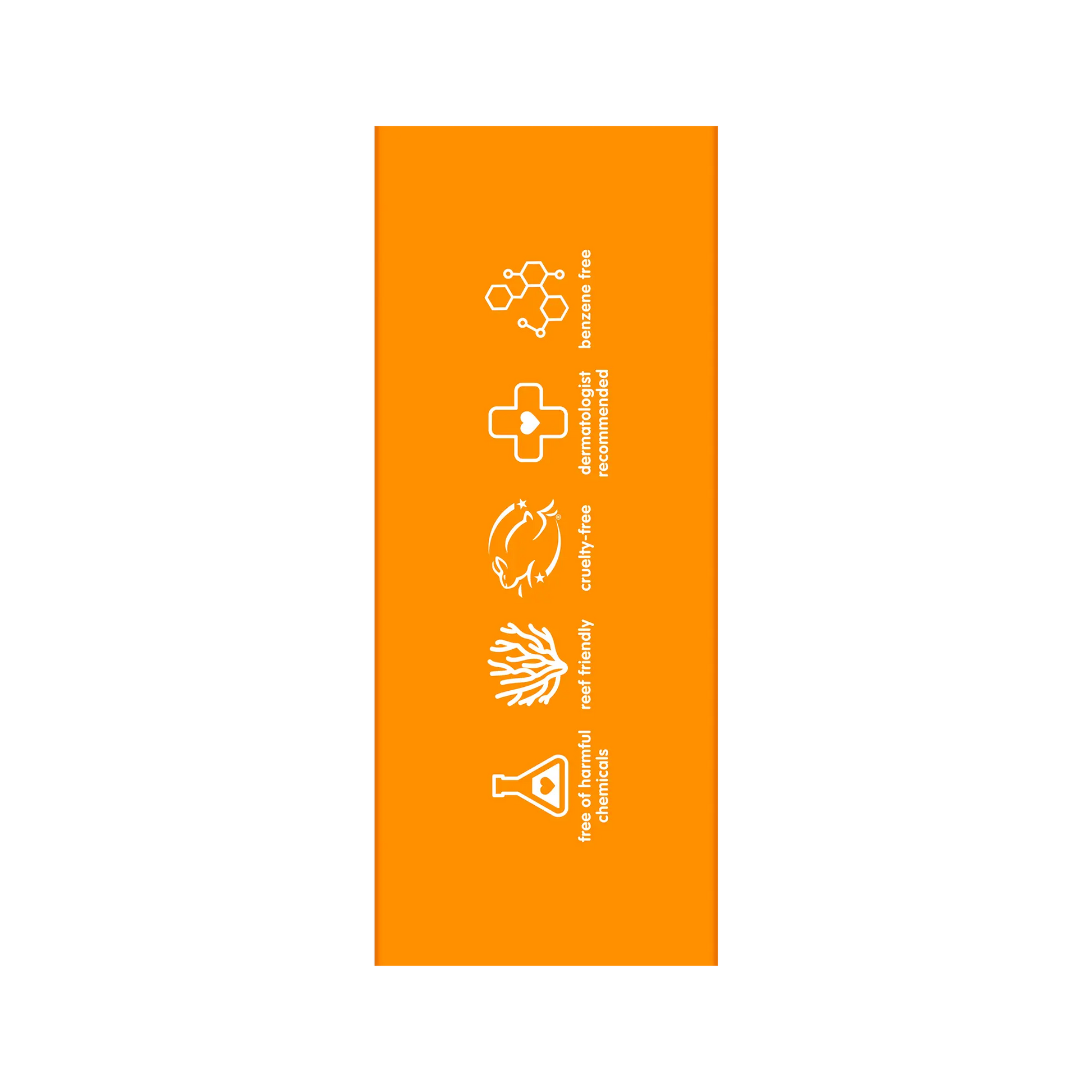 Orange sign with white icons and text on a white background