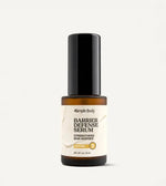 Simple Body Barrier Defense Serum with a yellow label for sensitive skin and step number 3 on the bottle on a white background. (AI)