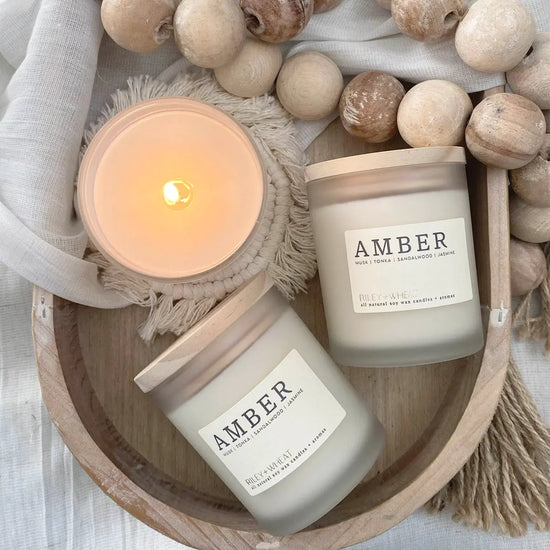 Signature Frosted Glass Soy Candle, Single Wick Riley And Wheat