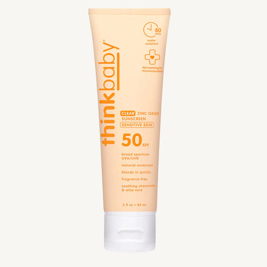 Thinkbaby sunscreen tube on a white background