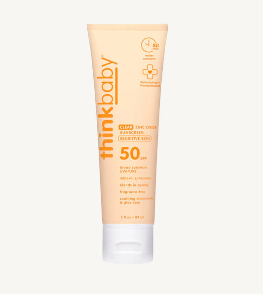 Thinkbaby sunscreen tube on a white background