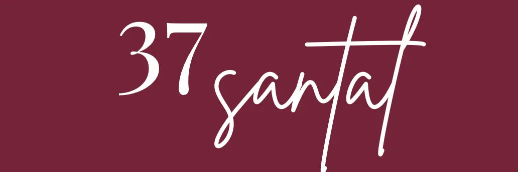 Text '37 santat' in white on a dark red background