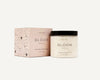 Bloom Bath Co jar of Wild Rose and Sandalwood Bath Soak and box on a white background