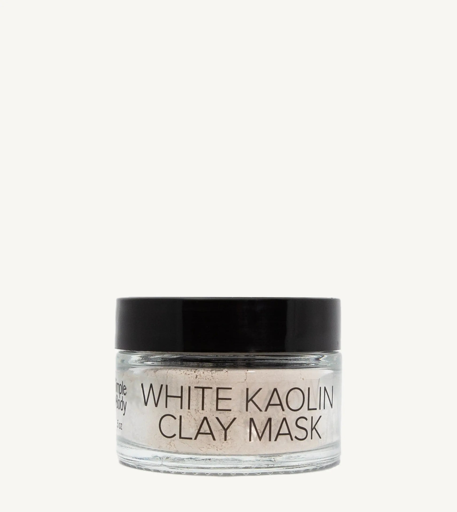 Jar of white kaolin clay mask on a white background