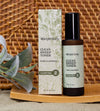 Simple Body Clean Sweep Toner bottle and packaging on a woven surface with a plant.