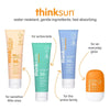 ThinkSun sunscreen products with different formulations for various needs on a white background.