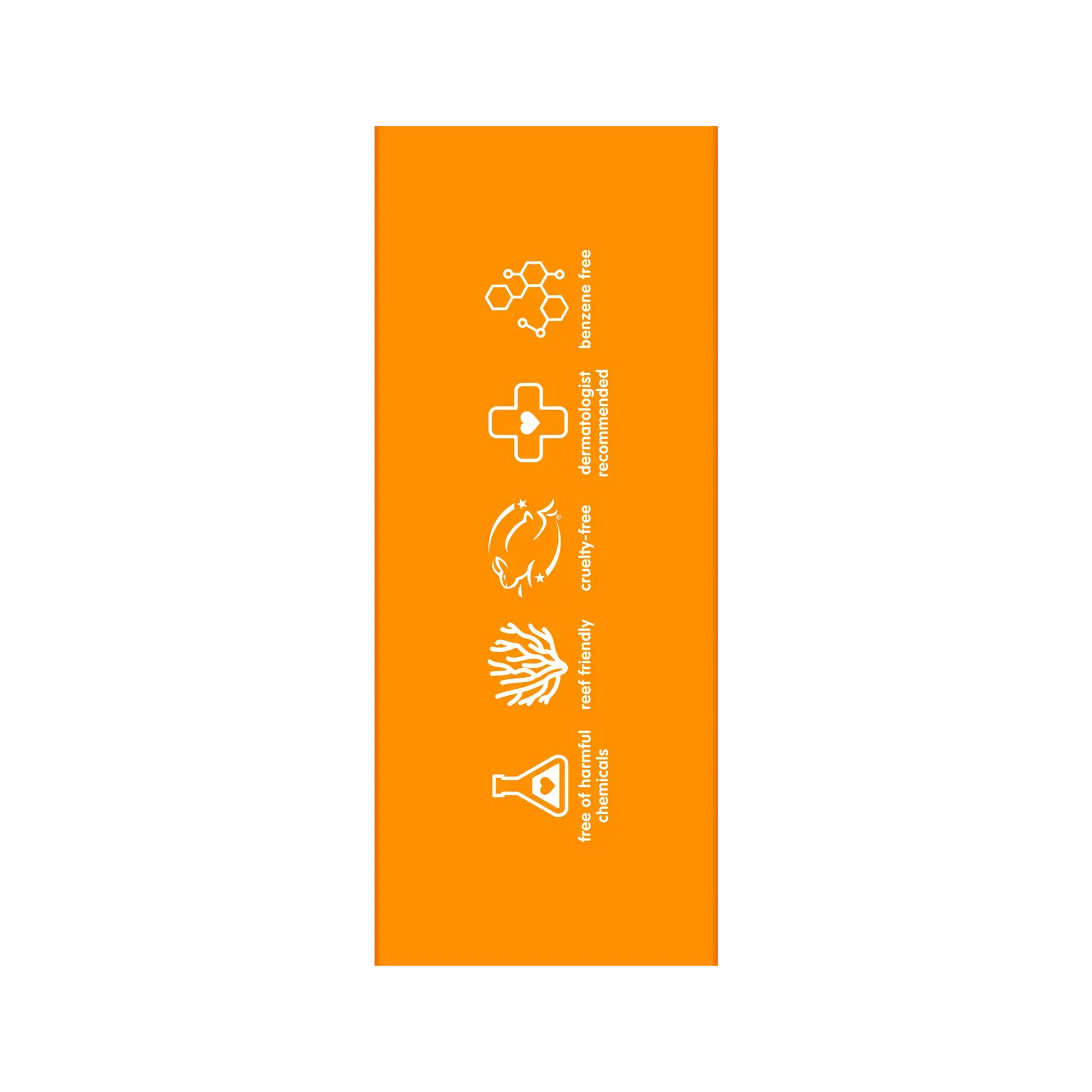 Orange sign with white icons and text on a white background