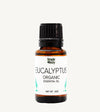 Bottle of Simple Body Eucalyptus Organic Essential Oil on a white background