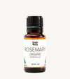 Bottle of Simple Body Rosemary Organic Essential Oil on a white background