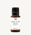 Bottle of Simple Body Ylang Ylang Organic Essential Oil on a white background