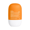 Orange and white bottle with text on a white background