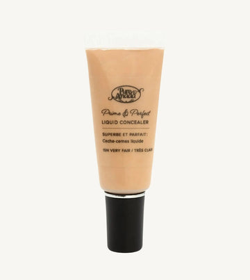 A photo of Pure Anada's Liquid Concealer in Very Fair which is a medium beige color in a tube with a black top. 