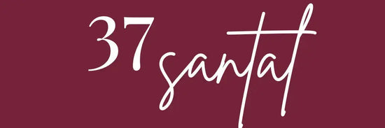 Text '37 santat' in white on a dark red background