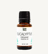 Bottle of Simple Body Eucalyptus Organic Essential Oil on a white background