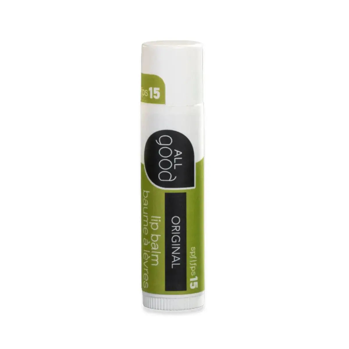 Original Lip balm stick with 'All Good' branding on a white background