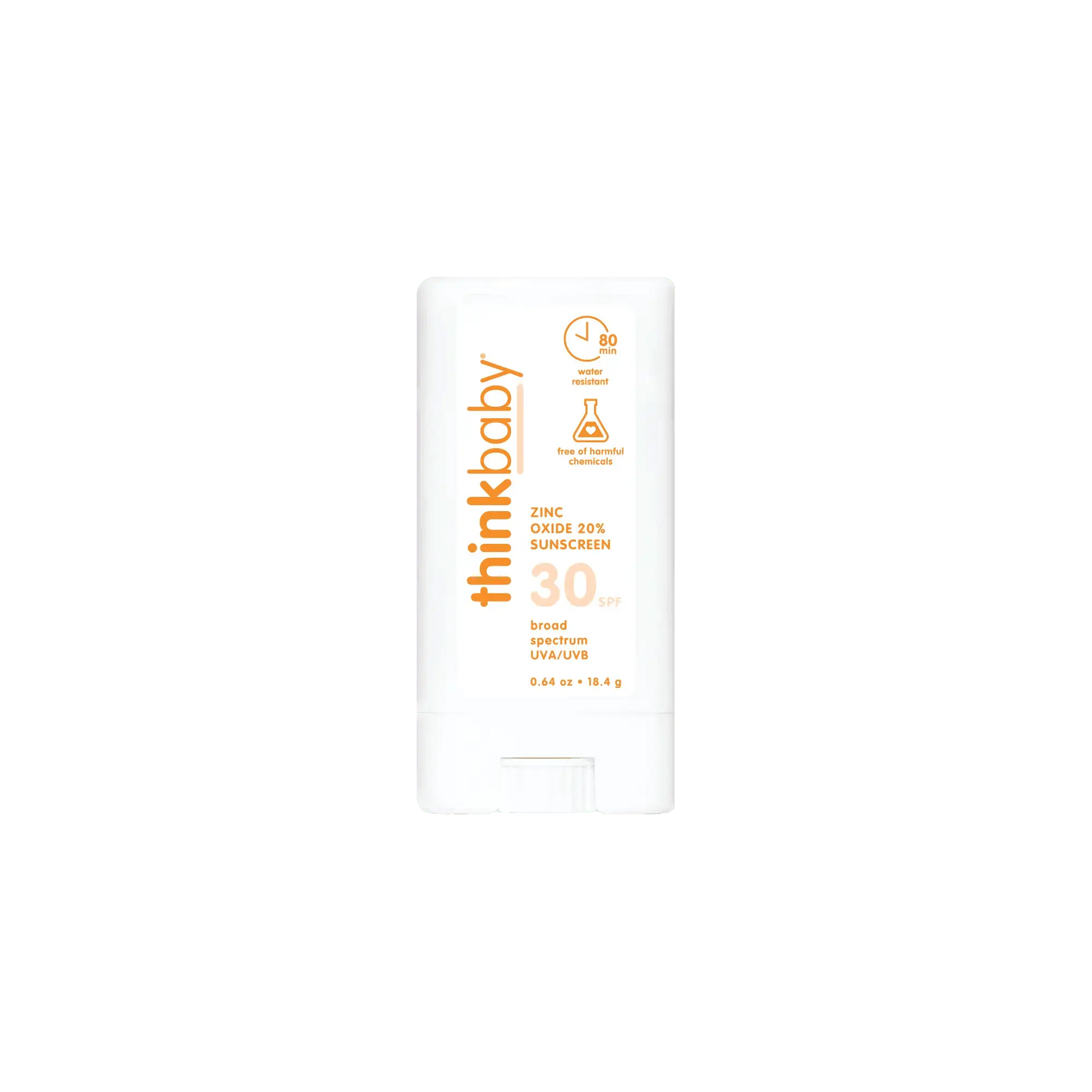 thinkbaby sunscreen stick on a white background