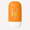 Think Daily Everyday Sun Serum SPF 30 bottle with an orange and white color-blocked design, shown on a solid white background.