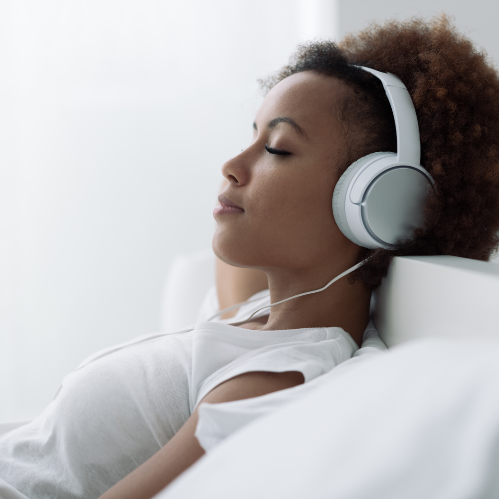 Woman Listening to Relaxing Music