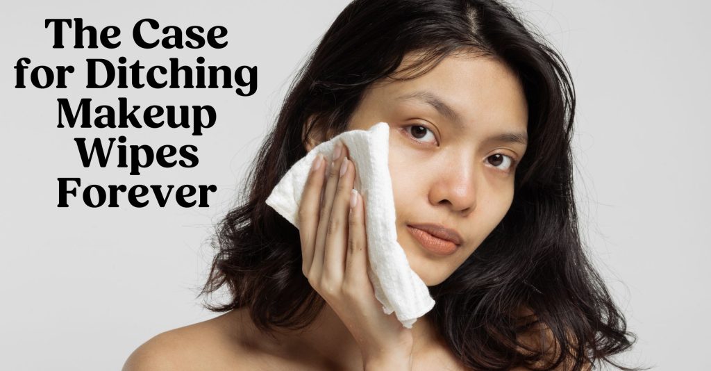 A photo of a teen using a makeup wipe