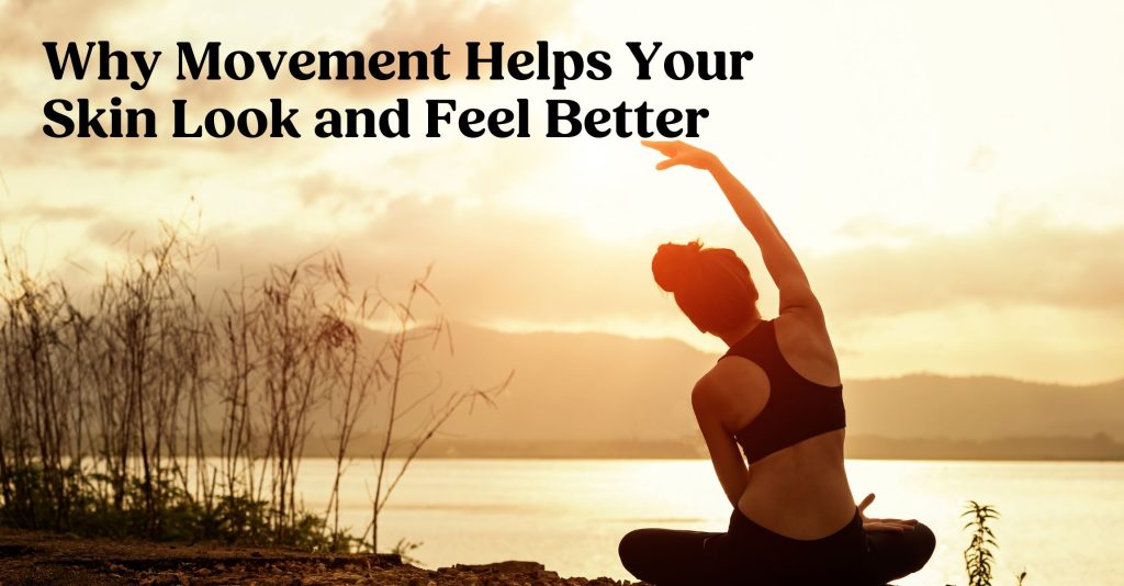 A woman does yoga by the water in nature.