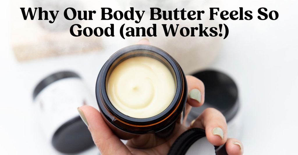 A photo of a hand holding a jar of creamy, white body butter