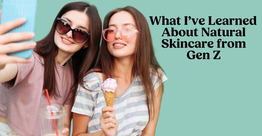 An image of two gen z women taking selfies and eating ice cream