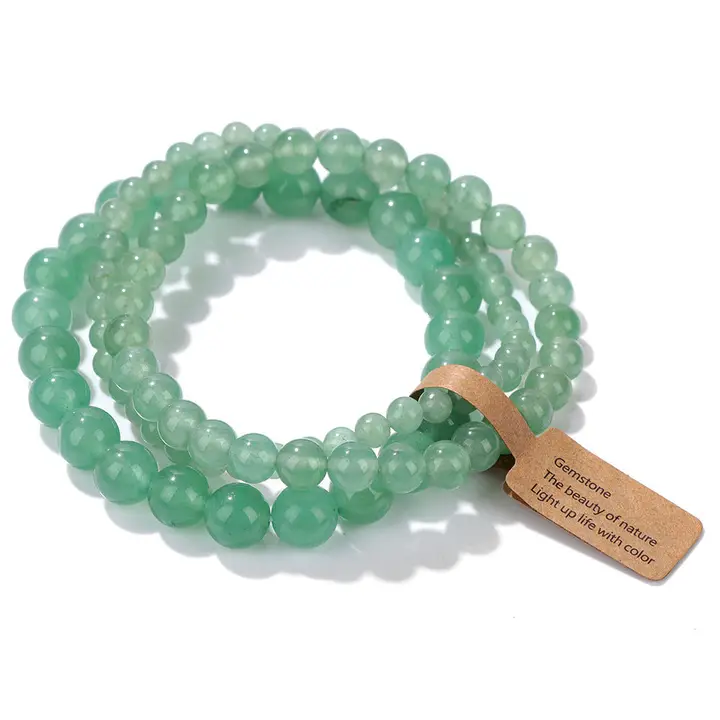 Beaded Stretch Natural Stone Bracelet